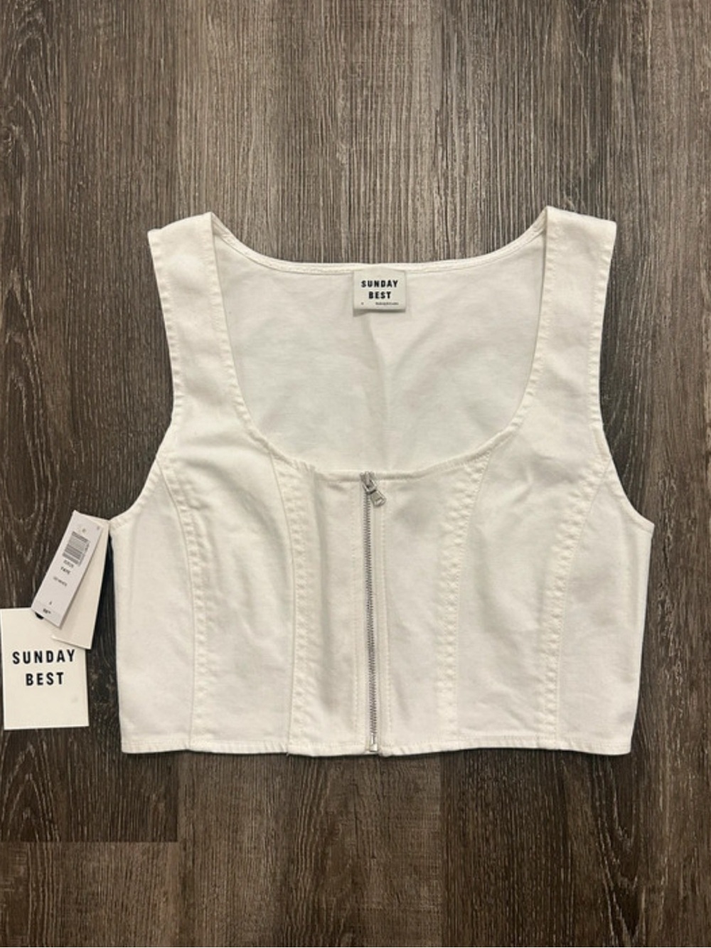 sunday best faye white denim corset top balletcore